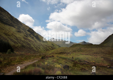 A track through Glen Shiel in the Highlands. Stock Photo