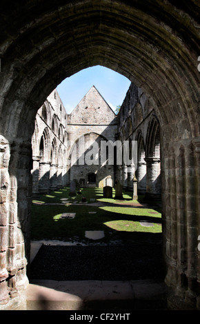 The roofless nave at Dunkeld Cathedral. Although the 14th century choir, the oldest part of the church, is still used as a paris Stock Photo