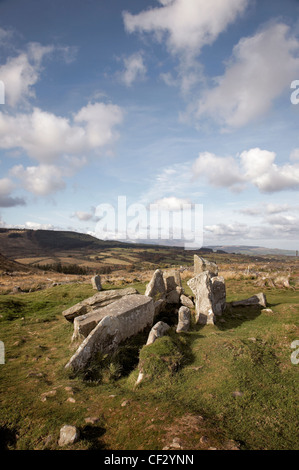 Giants Grave, chambered cairns from the Neolithic period in Glenashdale on the Isle of Arran. Stock Photo