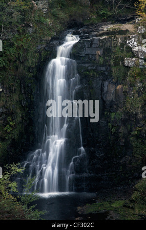 Glenashdale Falls in Glenashdale Forest on the Isle of Arran. Stock Photo