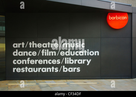 Entrance into the Barbican, Europe's largest multi-arts and conference venue. Stock Photo