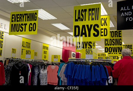 Inside a closing down Bonmarche store, UK Stock Photo