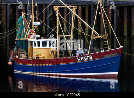 Fishing boat in Ullapool Harbour. Stock Photo