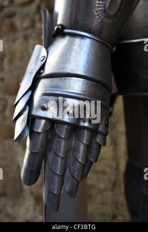 glove metal armor knight Stock Photo