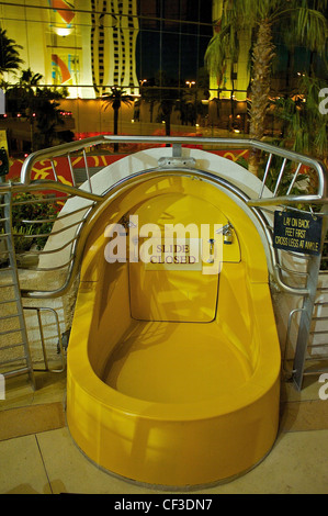 Closed waterslide at a pool in January at Las Vegas's Golden Nugget hotel and casino Stock Photo