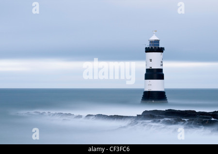 A morning view toward Penmon Point lighthouse in Anglesey. Stock Photo
