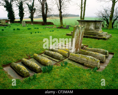 Two groups of children's graves known as Pip's Graves in St James' churchyard on the Hoo Peninsula, believed to have inspired th Stock Photo