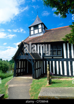 St Peter's church dates mainly from around 1406 (porch and bell tower 1670) and is one of the very few completely timber-framed Stock Photo