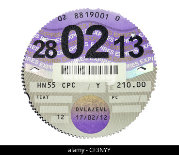 UK Car Tax Disc Stock Photo