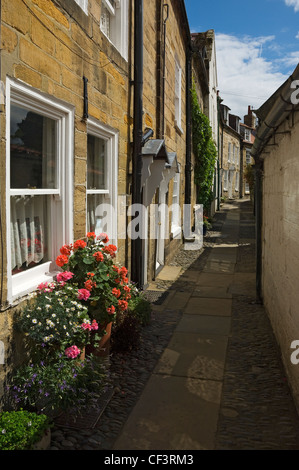 Cottages in Chapel Street in Robin Hoods Bay, reportedly the busiest smuggling community on the Yorkshire coast during the 18th Stock Photo