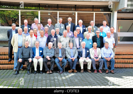 School reunion group, Christ's College, Rolleston Avenue, Christchurch, Canterbury District, New Zealand Stock Photo