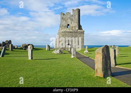 Ruins of Aberystwyth Castle built in 1277 by King Edward I. Stock Photo