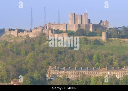 A view of Dover Castle at sunset Stock Photo
