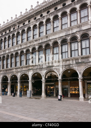 Arches of Procuratie Vecchie (Old Procuracies) on Saint Mark's square - Venice, Venezia, Italy, Europe Stock Photo