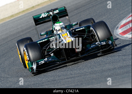 Heikki Kovalainen (FIN), Caterham F1 Team-Renault CT-01, Formula 1 testing sessions near Barcelona in February 2012. Stock Photo