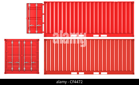 White cargo container. Side view Stock Photo - Alamy