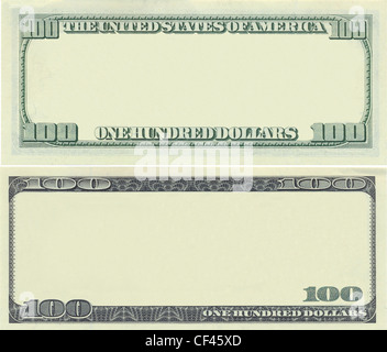 Clear 100 dollar banknote pattern for design purposes Stock Photo