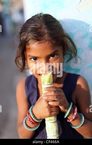 Indian girl eating Andhra Pradesh South India Stock Photo - Alamy