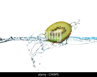 kiwi slice with water splash Stock Photo