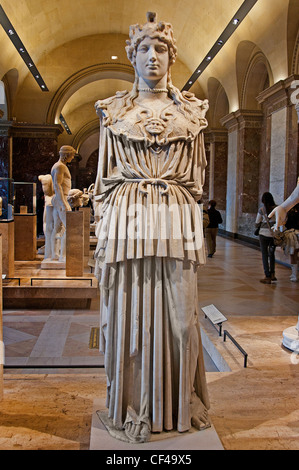 Athena Parthenos marble Roman copy from the 1st–2nd Cent AD after 5th Cent BC original by Phidias Greek Greece Stock Photo