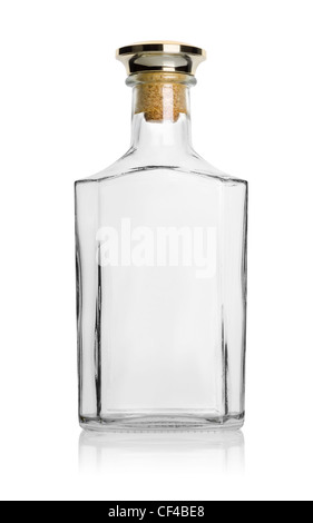 Empty bottle of cognac isolated on a white background Stock Photo