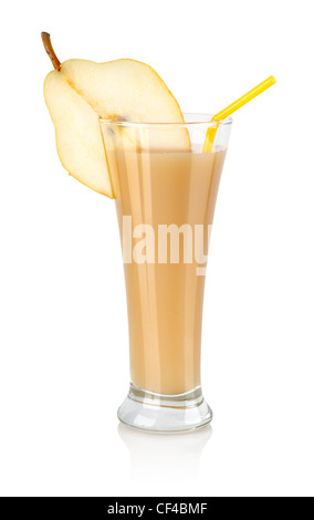Pear juice isolated on a white background. Clipping path Stock Photo