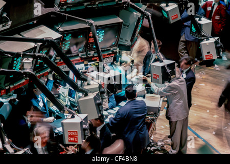 New York City, NY, NY, USA, Overview New York Stock Exchange with Traders working on Floor, Manhattan Stock Photo