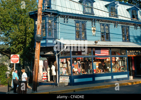 New Hope, PA, Main Street USA, Street Scene, Old Americana Architecture, street 1950s, small town facade Stock Photo