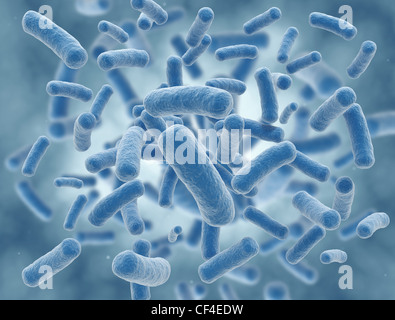 Blue virus cells high resolution science illustration Stock Photo