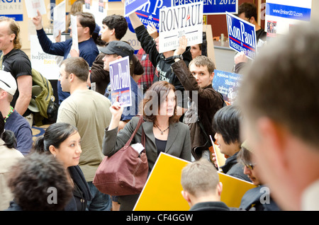Ron Paul supporters at the California State GOP convention 2/25/2012. Stock Photo