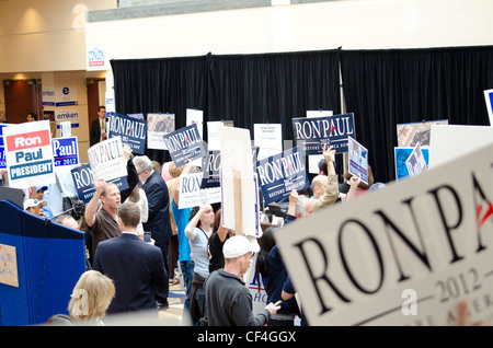 Ron Paul supporters at the California State GOP convention 2/25/2012. Stock Photo