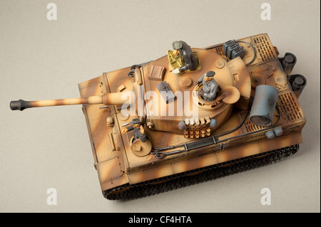 Tiger 1 tank with Zimmerit anti mine coating in late camouflage colours Stock Photo