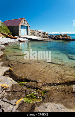 The old lifeboat station at Porth Neigwl, Moelfre, on the Isle of Anglesey. Stock Photo