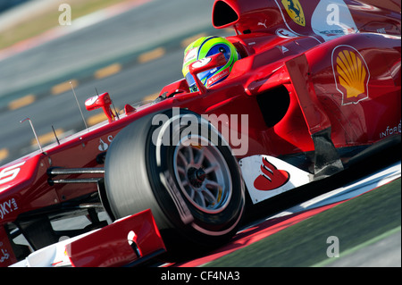 Felipe Massa (BRA), Ferrari F2012, racecar during Formula 1 testing sessions near Barcelona in February 2012. Stock Photo