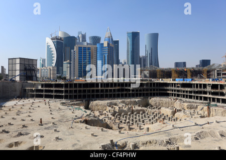 Construction site in Doha downtown, Qatar Stock Photo