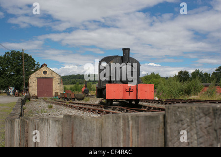 A steam locomotive at Beamish, The Living Museum of the North. Beamish is an open air museum displaying life in North East Engla Stock Photo