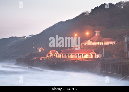Scarborough South bay at night, North Yorkshire. Stock Photo