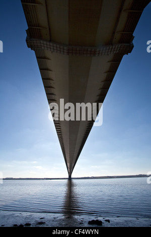 The Underside of the Humber Bridge, the fifth-largest single-span suspension bridge in the world. Stock Photo