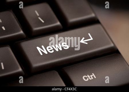 A news key button on laptop keyboard Stock Photo