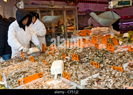 Fish market on Canal Street in Chinatown, New York City. Stock Photo