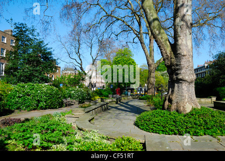 Canonbury Square, originally built in 1807 is considered by many 'the most perfect square in London'. Residents of the square in Stock Photo