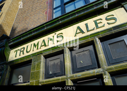 Truman's Ales sign outside a pub.