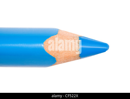 Fragment of blue pencil isolated on white background Stock Photo