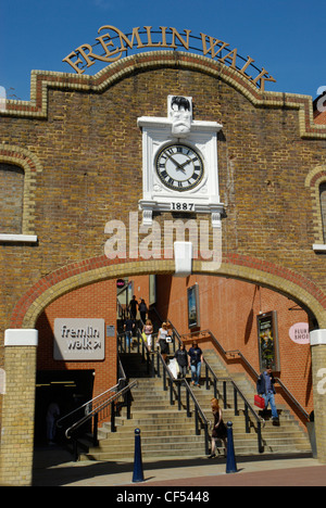 Fremlin Archway and entrance to Fremlin Walk shopping centre in Kent. Stock Photo