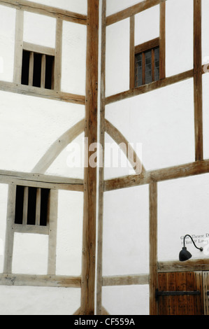 A close up of the walls of Shakespeares Globe Theatre replica. Stock Photo