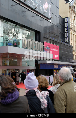 Fans outside a film premiere at the Odeon in Leicester Square. Stock Photo