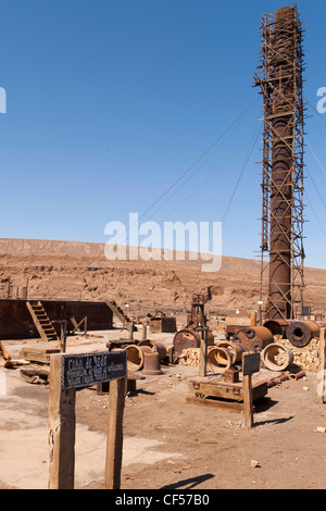 Humberstone saltpeter works (UNESCO world heritage), Chile, old ghost mining town and factory (Atacama desert) Stock Photo