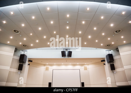 Video screen and an audiosystem for viewing of presentations Stock Photo