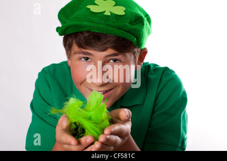 St Patrick's Day Celebration Teenage Fun Stock Photo