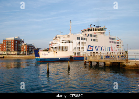 The Wight Link Isle of Wight Car Ferry entering the harbour in Old Portsmouth. Stock Photo